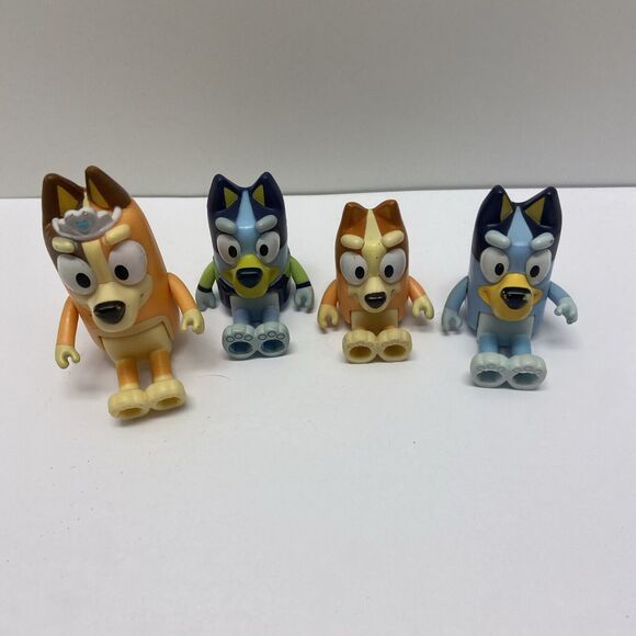 Bluey and Friends Bingo Orange Dog Posable Figure Lot of 4 - Picture 1 of 4